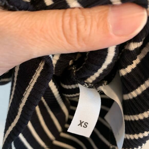 Reformation Black and White Striped Body Con Mini Dress - Picture 6 of 7